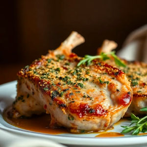 Savory herb crusted pork chops Recipe