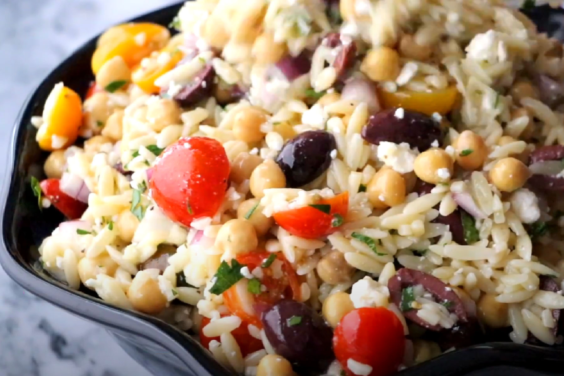 Mediterranean Orzo Salad With Feta Receipe